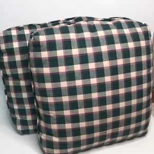 Lot of 2 Plaid Square Sofa Pillows Preowned